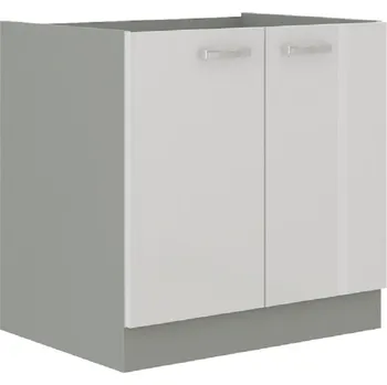 Kuchyňská linka Tempo Kondela Skříňka dřezová PRADO 80 ZL 2F BB Odstín: bílá vysoký lesk