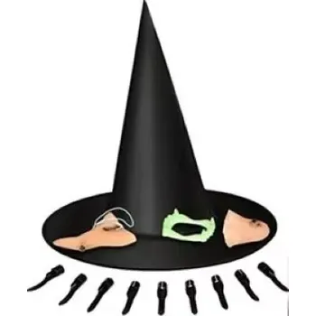 Karnevalový kostým Klobouk čarodějnický - set s doplňky