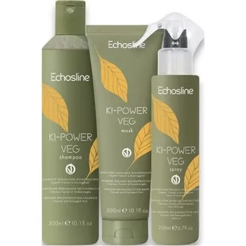 Kosmetická sada Echosline Ki-Power Veg - Šampon 300 ml + maska 300 ml + sprej 200 ml Dárková sada