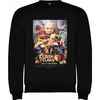 Chlapecká mikina Mikina bez kapuce Clash of Clans Barva: černá, Velikost: 122/128 - 7/8let