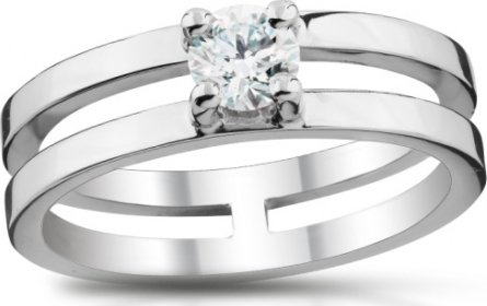 zlatý prsten s diamantem 0.435ct F/VS1 s IGI certifikátem