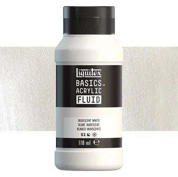 Vodová barva Akrylová barva Liquitex Basics Fluid - Iridescent White Balení: 118 ml