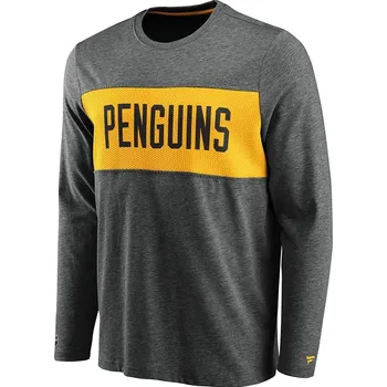 Pánské tričko Fanatics Pánské tričko Pittsburgh Penguins NHL Iconic Back To Basics Long Sleeve Velikost: XS
