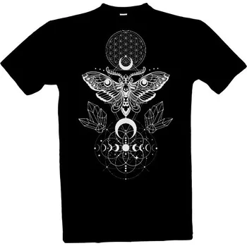 Pánské tričko Tričko s potiskem BOHO smrtihlav a květina života pánské