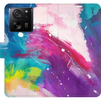 Pouzdro na mobilní telefon Flip pouzdro iSaprio - Xiaomi 13T / 13T Pro - Abstract Paint 05 - kapsičky na karty (Knížkový flip kryt, obal, pouzdro iSaprio na mobil Xiaomi 13T / 13T Pro - Abstract Paint 05 - 360° ochrana telefonu, přihrádka na karty a hotovost, funkce stojánku, pevná