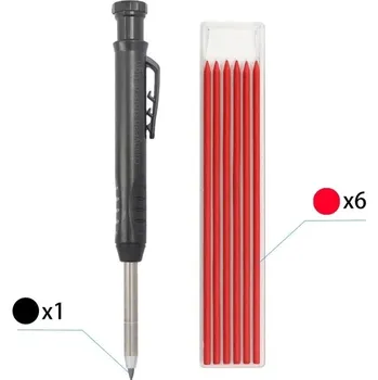 Grafitová tužka Multifunkční tužka pro truhláře s ořezávačem, s náhradními tuhami - Sada 04