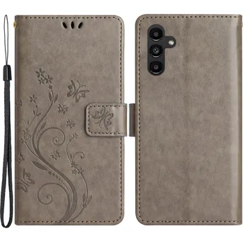Pouzdro na mobilní telefon Flowers knížkové pouzdro na Samsung Galaxy A05s - šedé