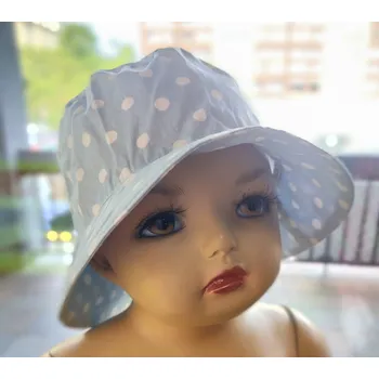 Klobouk Fantom Letní bavlněný klobouček - SVĚTLE MODRÝ S PUNTÍKY velikost: 50