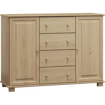 Komoda Max-i Komoda ze dřeva BERGE NORE Zvolte barvu:: surové dřevo, Hloubka: 42 cm