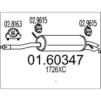 Tlumič výfuku Zadní tlumič výfuku MTS 01.60347