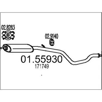 Auto-moto Střední tlumič výfuku MTS 01.55930