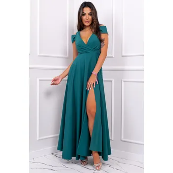 Dámské šaty Getthelook Splývavé šaty s rukávkem Gala, smaragdové Velikost: 40