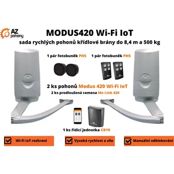 Pohon brány Modus420 Wi-Fi IoT - sada pohonů pro křídlovou bránu do 8,4 m