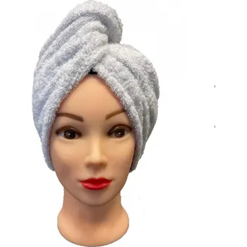 Ručník TiaHome Turban na vlasy bílý