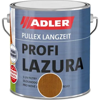 barva a nátěr na dřevo Adler Pullex Profi Tenkovrstvá lazura, ořech, 2,5 l 444910416802