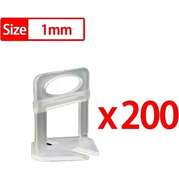 Nivelační spony a popruhy pro pokládání keramických dlaždic, až 1000ks | oddělovače dlaždic - 1mm (200ks)