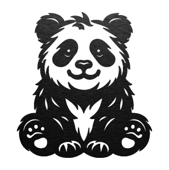 Samolepící dekorace SAMOLEPKA Panda 013 levá spokojená (63 - škrábaný kov černý) NA AUTO, NÁLEPKA, FÓLIE, POLEP, TUNING, VLASTNÍ TEXT, TISK, AUTOSAMOLEPKY.cz, POLEPY, OBRÁZEK, LOGO, SAMOLEPKY