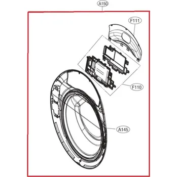 ADC75386523 - Komplet dveří pro pračku LG