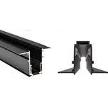 Ledshopik Vestavná lišta do sádrokartonu MAGNETIC RAIL pro DC 48V systémy - černá - MAGNETIC RAIL - vestavná - 2m