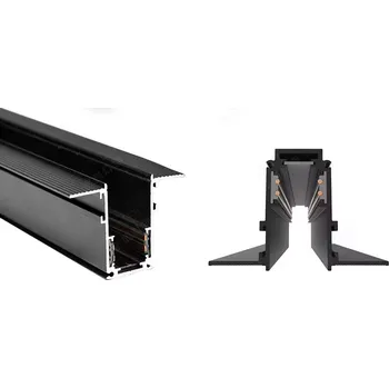 Bodové svítidlo Ledshopik Vestavná lišta do sádrokartonu MAGNETIC RAIL pro DC 48V systémy - černá - MAGNETIC RAIL - vestavná - 2m