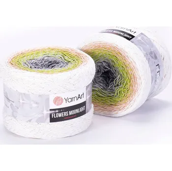 Příze Yarn Art Příze Flowers Moonlight 3274 smetanová,světle hnědá,zelená,šedá