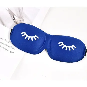 Škraboška na spaní Spací 3D maska na oči s hedvábným efektem - modrý
