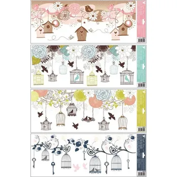 Okenní dekorace Fólie na okno, ptáčci a klícky