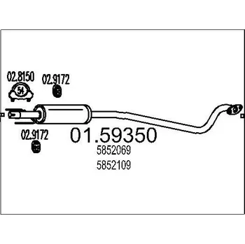 Tlumič výfuku Střední tlumič výfuku MTS 01.59350