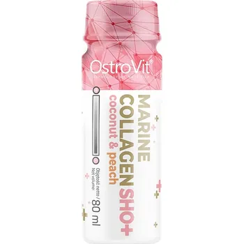 Kloubní výživa OstroVit Mořský kolagen Shot (80 ml, Kokos a broskev)