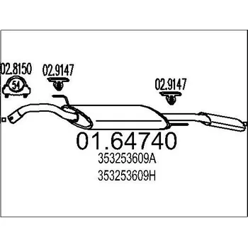 Tlumič výfuku Zadní tlumič výfuku MTS 01.64740