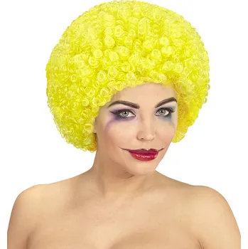 Karnevalová paruka Kudrnatá paruka klaun žlutá