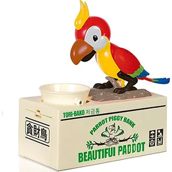 Pokladnička Pokladnička na mince - hladový papoušek červený