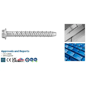 Šroub Šroub do betonu R-LX-HF-ZP (12,5 x 65 mm / šestihranná hlava s podložkou SW15 / bílý zinek / 50ks)