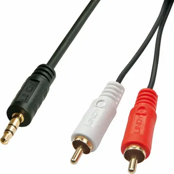 Audio kabel Lindy Jack 3,5mm - RCA (Cinch) kabel x2 1m černý (35680)