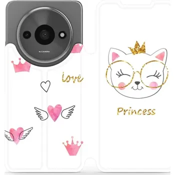 Pouzdro na mobilní telefon Flipové pouzdro Mobiwear - Xiaomi Redmi A3 - MH03S Kočička princess (Knížkové flip pouzdro, obal, kryt na mobil Xiaomi Redmi A3 - MH03S Kočička princess, materiál Umělá kůže + TPU - ochrana 360°, stojánek, silikonová vanička, magnetické zavírání)