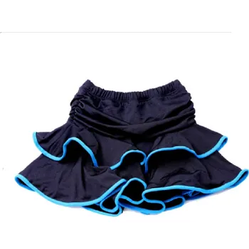 Dívčí sukně Sukně taneční s všitými kalhotkami černá s modrým lemem (velikost XL)