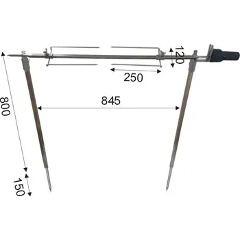 Zahradní gril Karel Janeček Gril na kuřata 800 na zapíchnutí s motorem elektrický/USB DO 16 kg