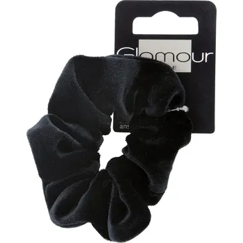 Ozdoba do vlasů Glamour sametová gumička do vlasů černá, 1 ks.