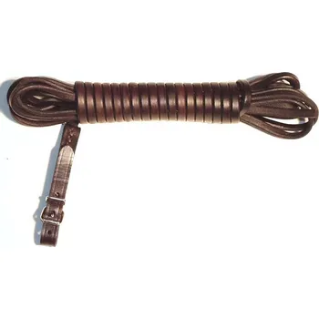 Vodítko pro psa Barvářská šňůra kulatá/ovál 6 mm hnědá, 10 m, přezka