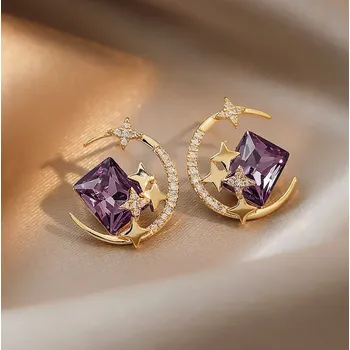 Náušnice Flamenco Mystique Módní Náušnice z Hypoalergenního Kovu, Lesklé Zlato, 1.8 x 1.6 cm