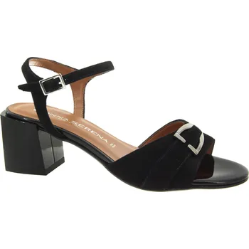 Dámské sandále DONNA SERENA Dámské černé kožené sandály 475206DP-NERO-255 Velikost 38
