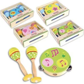 Hudební nástroj pro děti Bontempi Dřevěné rumba koule a tamburína 25 x 19 x 4,5 cm