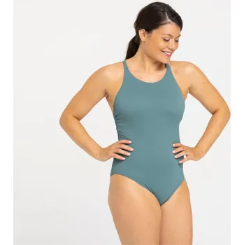 Dámské plavky DECATHLON Dámské plavky jednodílné Lila High 40 ZELENÁ