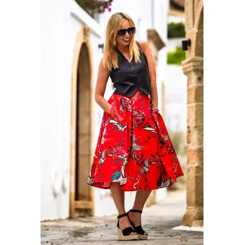 Dámská sukně Jadberg Women Saténová skládaná midi sukně Tokyo Velikost: L-XL