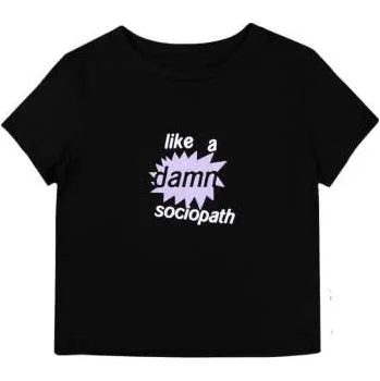 Merch Olivia Rodrigo: Olivia Rodrigo Ladies Crop Top: Like A Damn Sociopath (ex-tour) (large) L