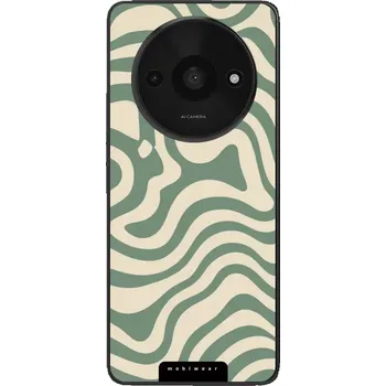 Pouzdro na mobilní telefon Lesklý kryt Mobiwear Glossy - Xiaomi Redmi A3 - GA57G Zelené a béžové zkrouceniny (Prémiové lesklé pouzdro, obal, kryt Mobiwear Glossy na mobil Xiaomi Redmi A3 - GA57G Zelené a béžové zkrouceniny, materiál Plast + TPU silikon - krytí po všech stranách,)