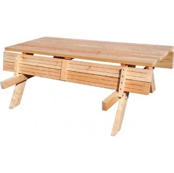 Zahradní nábytek Pivní set 180 cm síla 3,8 - modřín sklápěcí sedáky moření výběr povrchové úpravy Lazura - Palisandr