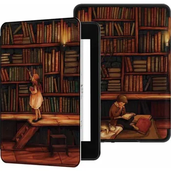 Pouzdro na tablet Tech-Protect Graphic Kindle Paperwhite 4 Library Girl Cover
