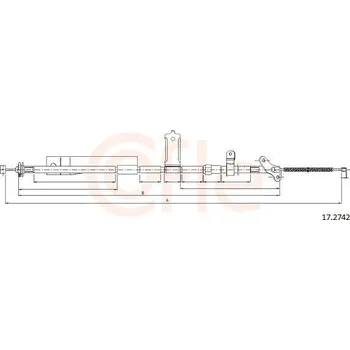 Brzdový systém Tažné lanko, parkovací brzda COFLE CFE17.2742