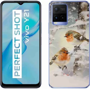 Pouzdro na mobilní telefon Gelový kryt mmCase na Vivo Y21/Y21s/Y33s - ptáčci v zimě